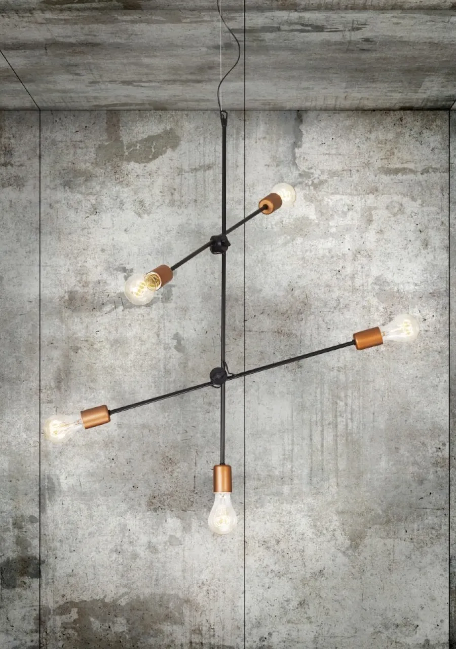 Nowodvorski Żyrandole|Lampy Do Sypialni, Oświetlenie Do Sypialni<Sticks Black-Copper V 6270 - - lampa wisząca nowoczesna