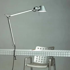 Artemide Lampki Na Biurko, Oświetlenie Biurkowe|Biurkowe Ekskluzywne<Tolomeo H64,5 aluminium - - lampa na klips aluminiumNapięcie: 230V