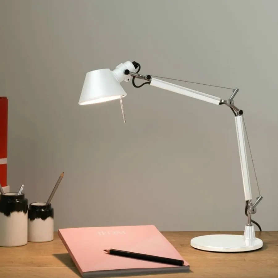 Artemide Lampki Na Biurko, Oświetlenie Biurkowe|Biurkowe Ekskluzywne<Tolomeo Micro H37 biały lakier - - lampa biurkowa biały lakierNapięcie: 230V