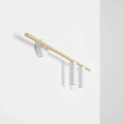 Artera Kinkiety I Lampy Na Ścianę|Kinkiety Nowoczesne<Trevo 2 White Brass - - kinkiet podwójny