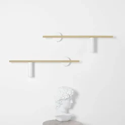 Artera Kinkiety I Lampy Na Ścianę|Kinkiety Nowoczesne<Trevo 1 White Brass - - kinkiet prawy