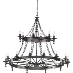 Elstead Lighting Żyrandole|Lampy Wiszące Klasyczne<Warwick Graphite Black - - lampa 18-płomienna