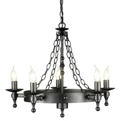 Elstead Lighting Żyrandole|Lampy Wiszące Klasyczne<Warwick Graphite Black - - lampa 5-płomienna