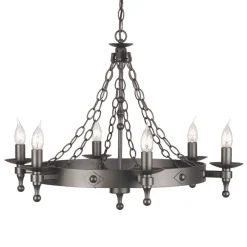 Elstead Lighting Żyrandole|Lampy Wiszące Klasyczne<Warwick Graphite Black - - lampa 6-płomienna