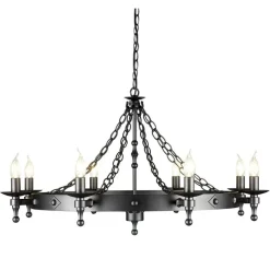 Elstead Lighting Żyrandole|Lampy Wiszące Klasyczne<Warwick Graphite Black - - lampa 8-płomienna