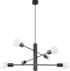 SOLLUX LIGHTING Żyrandole|Lampy Do Salonu, Oświetlenie Salonu<Żyrandol DUOMO 6 - Sollux Czarny