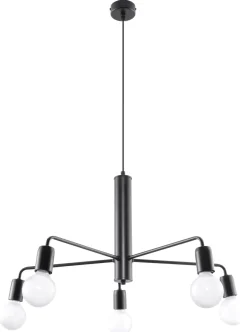 SOLLUX LIGHTING Żyrandole|Lampy Do Salonu, Oświetlenie Salonu<Żyrandol DUOMO 5 - Sollux Czarny