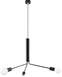 SOLLUX LIGHTING Żyrandole|Lampy Do Salonu, Oświetlenie Salonu<Żyrandol DUOMO 3D - Sollux Czarny