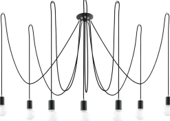 SOLLUX LIGHTING Żyrandole|Lampy Do Sypialni, Oświetlenie Do Sypialni<Żyrandol EDISON 7 pająk - Sollux Czarny
